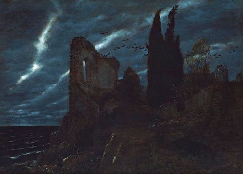 Arnold Böcklin,  Ruine am Meer (Rovina sul mare), 1880. olio su tela.