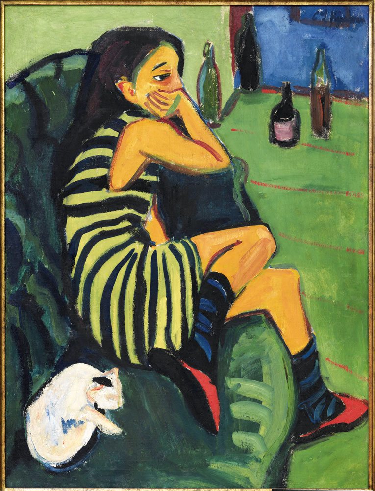 Ernst Ludwig Kirchner - Artista-Marcella olio su tela, anno 1910, 101x76 cm Brücke-Museum, Berlino