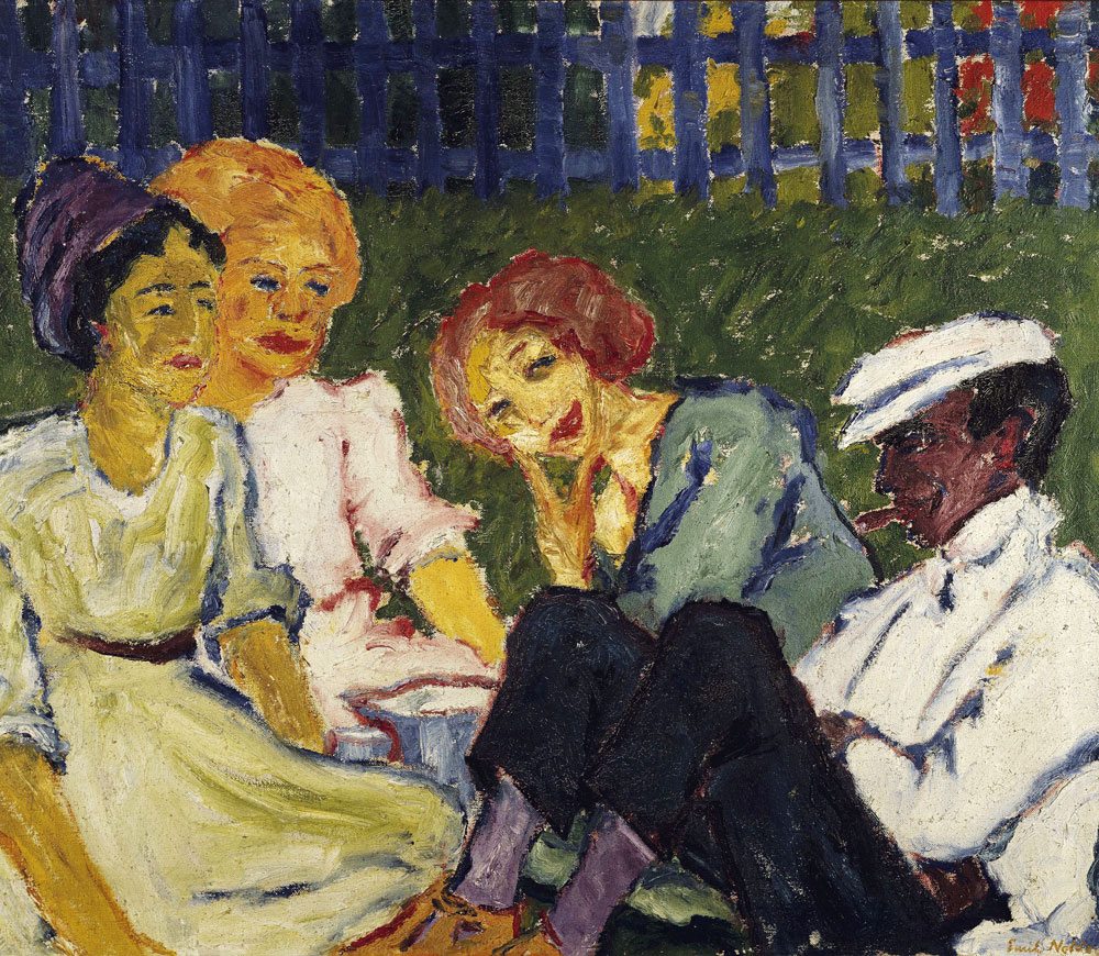 Emil Nolde - Villeggianti olio su tela, anno 1911, 87x101 cm. Brücke-Museum, Berlino  © Nolde Stiftung Seebuell 