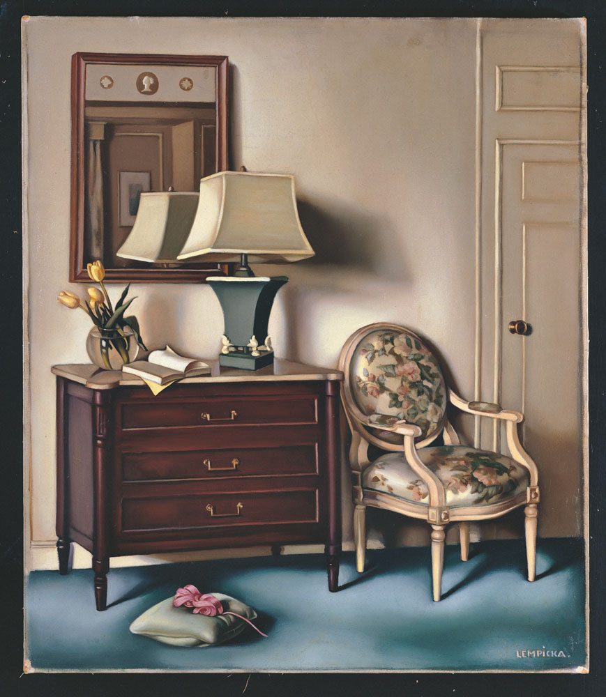 Chambre d’hotel olio su tela, anno 1951 ca., 66x45,70 cm. Collezione privata  © Tamara Art Heritage.  Licensed by MMI NYC/ ADAGP Paris/ SIAE  Roma 2015