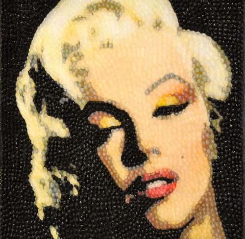 Marilyn, Vittorio Valente - Silicone colorato su tela, 30x30 cm