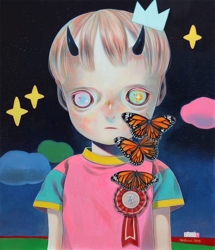 HIKARI SHIMODA, Children of this planet 24, 2014, Oil on cotton, mounted on board, 45,5x53cm