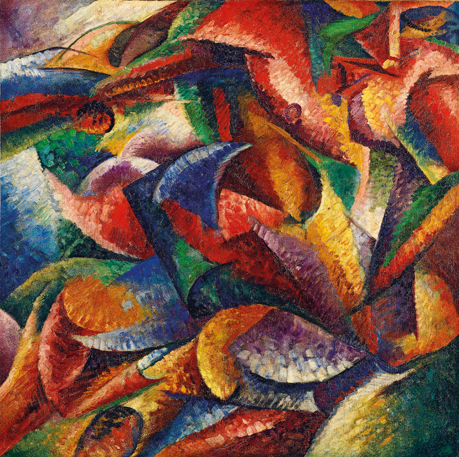 Umberto Boccioni, Dinamismo di un corpo umano, 1913 olio su tela, 100x100 cm  Milano, Museo del Novecento