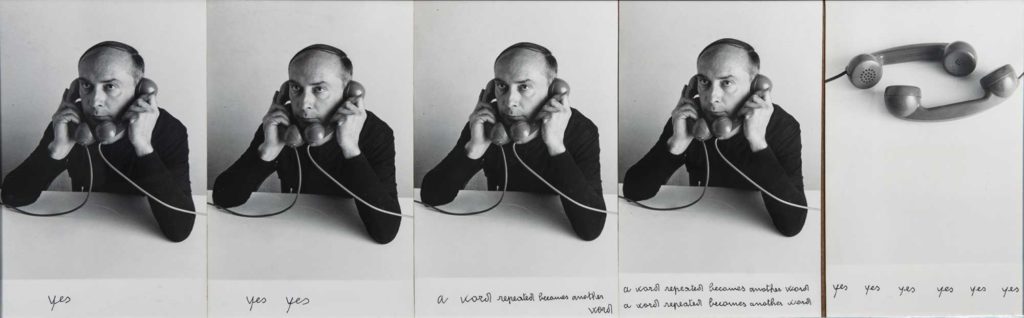 Vincenzo Agnetti - Autotelefonata (yes) 1972, 40x126 cm. Courtesy Collezione Emilio e Luisa Marinoni